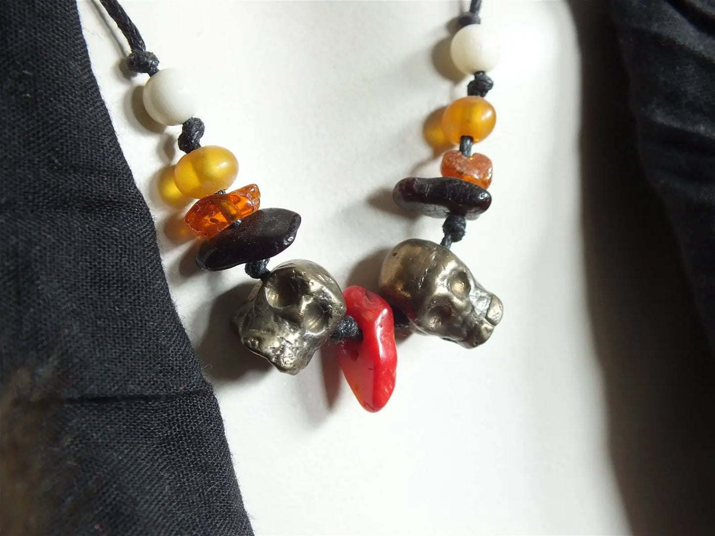 Collier en bronze par Eburos unisexe - Aurore Lune