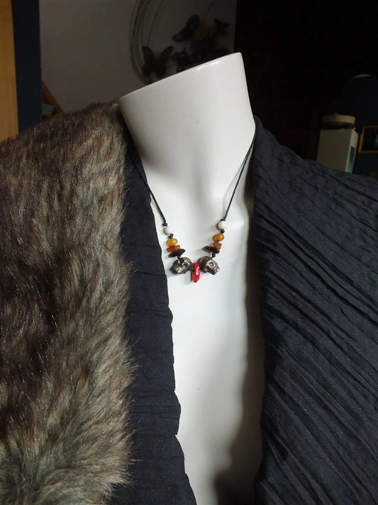 Collier en bronze par Eburos unisexe - Aurore Lune