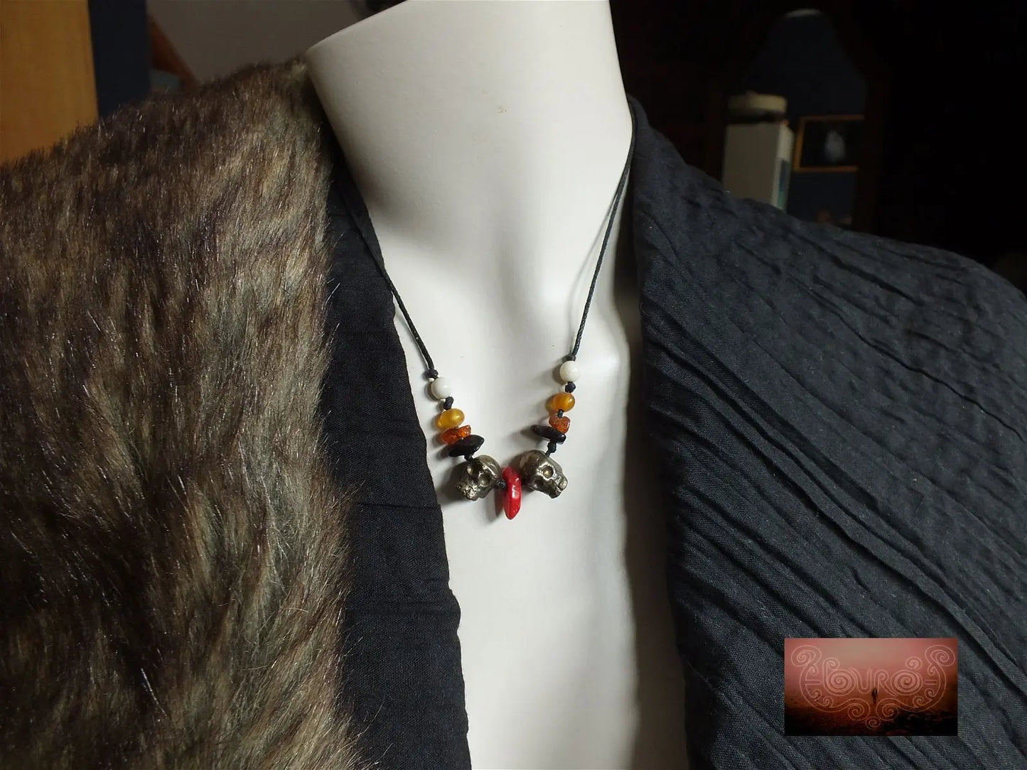 Collier en bronze par Eburos unisexe - Aurore Lune