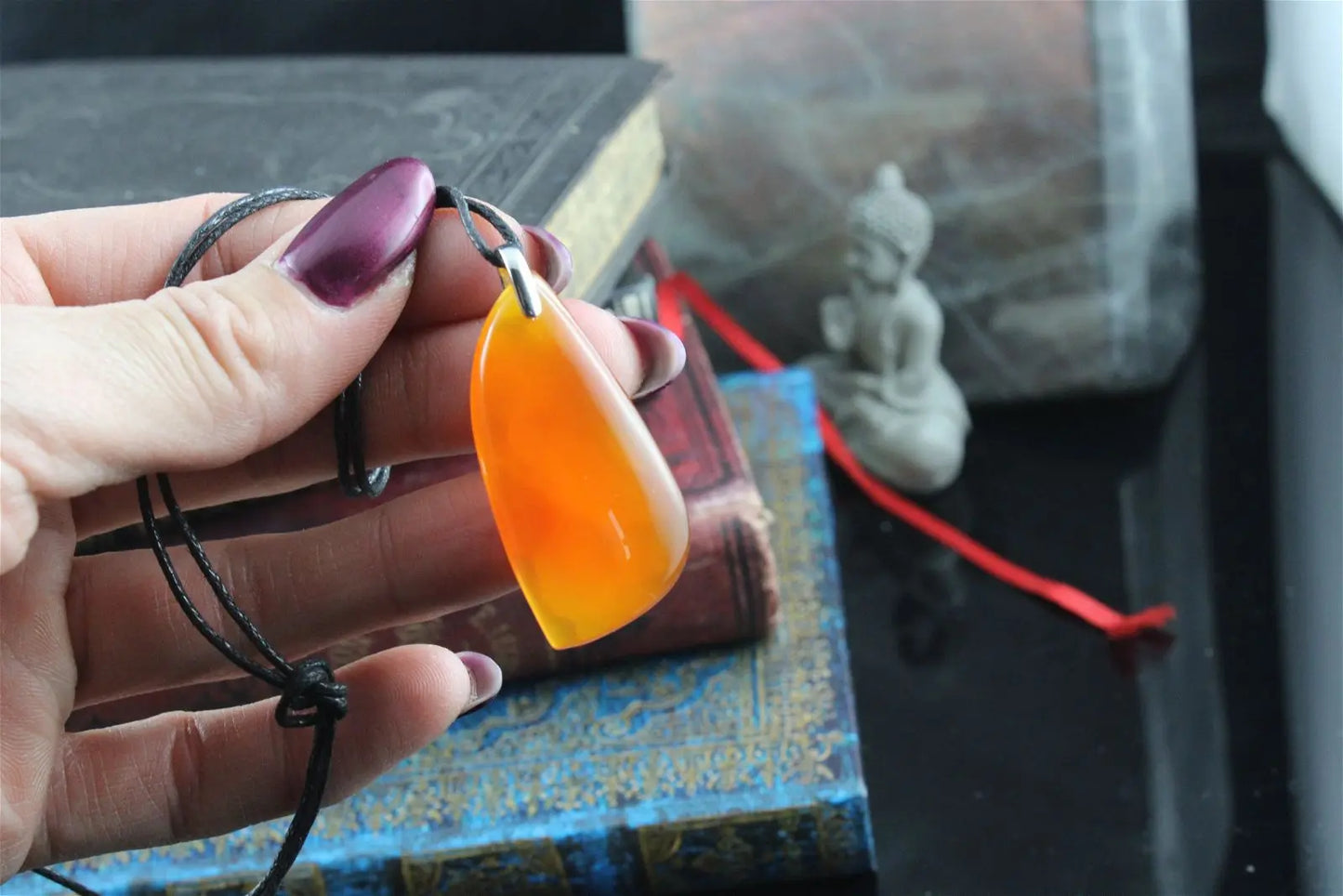 Collier en cornaline - Aurore Lune