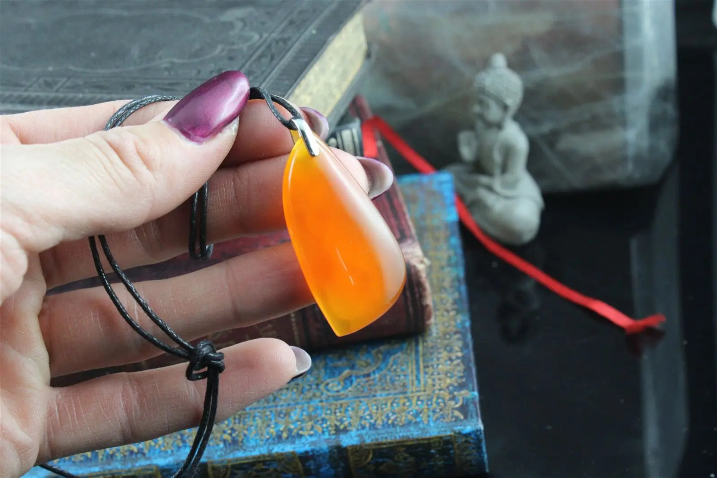 Collier en cornaline - Aurore Lune