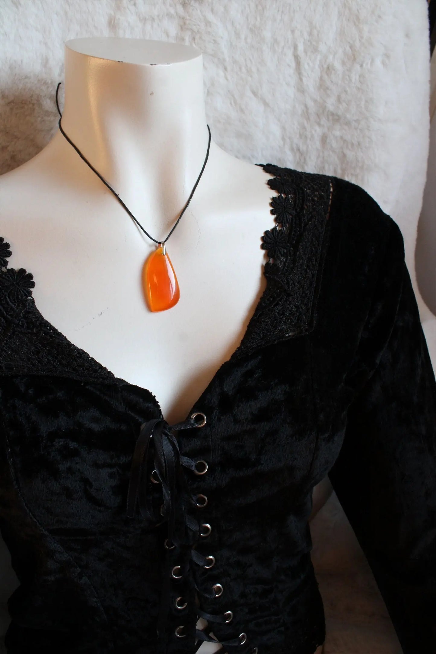 Collier en cornaline - Aurore Lune