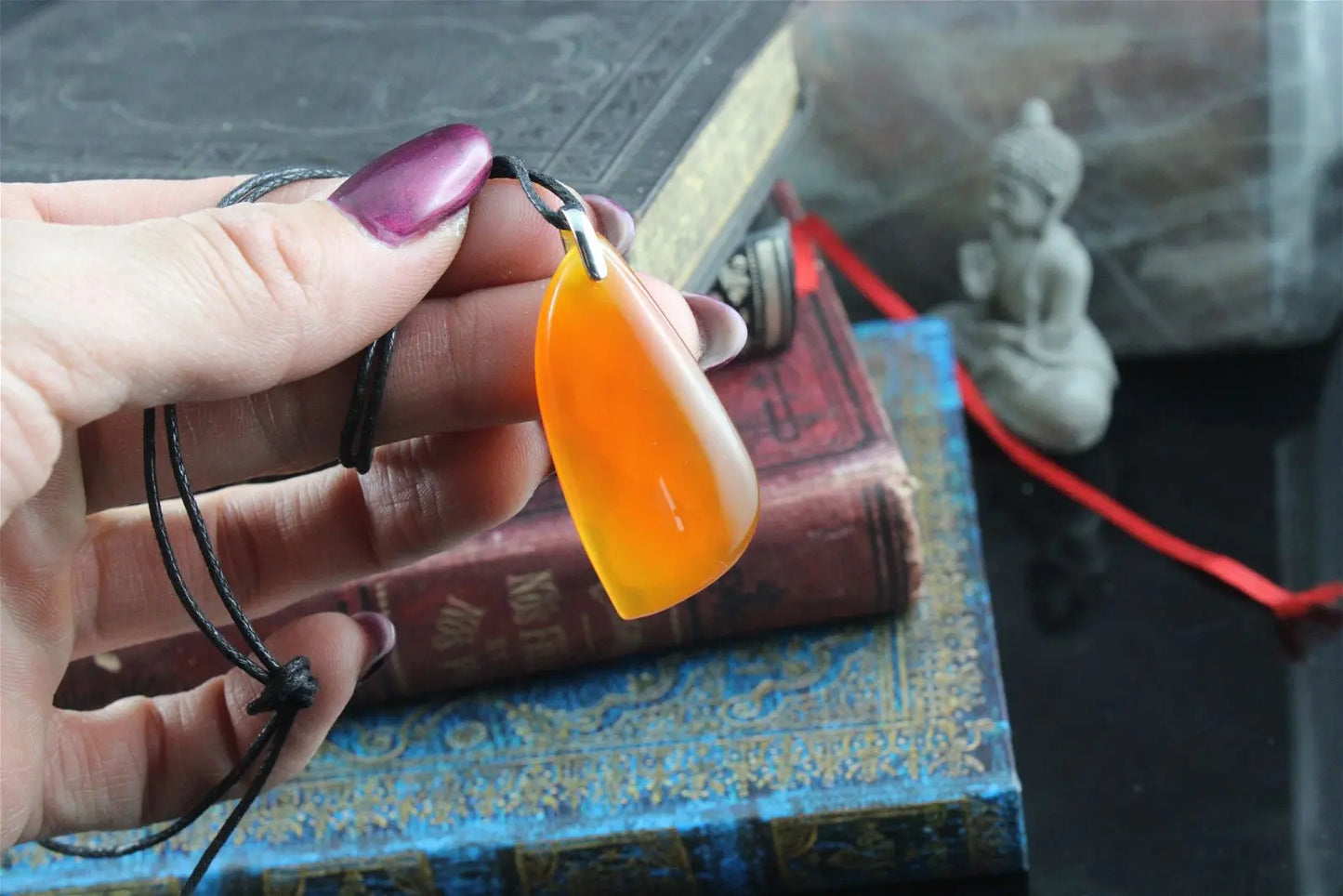 Collier en cornaline - Aurore Lune