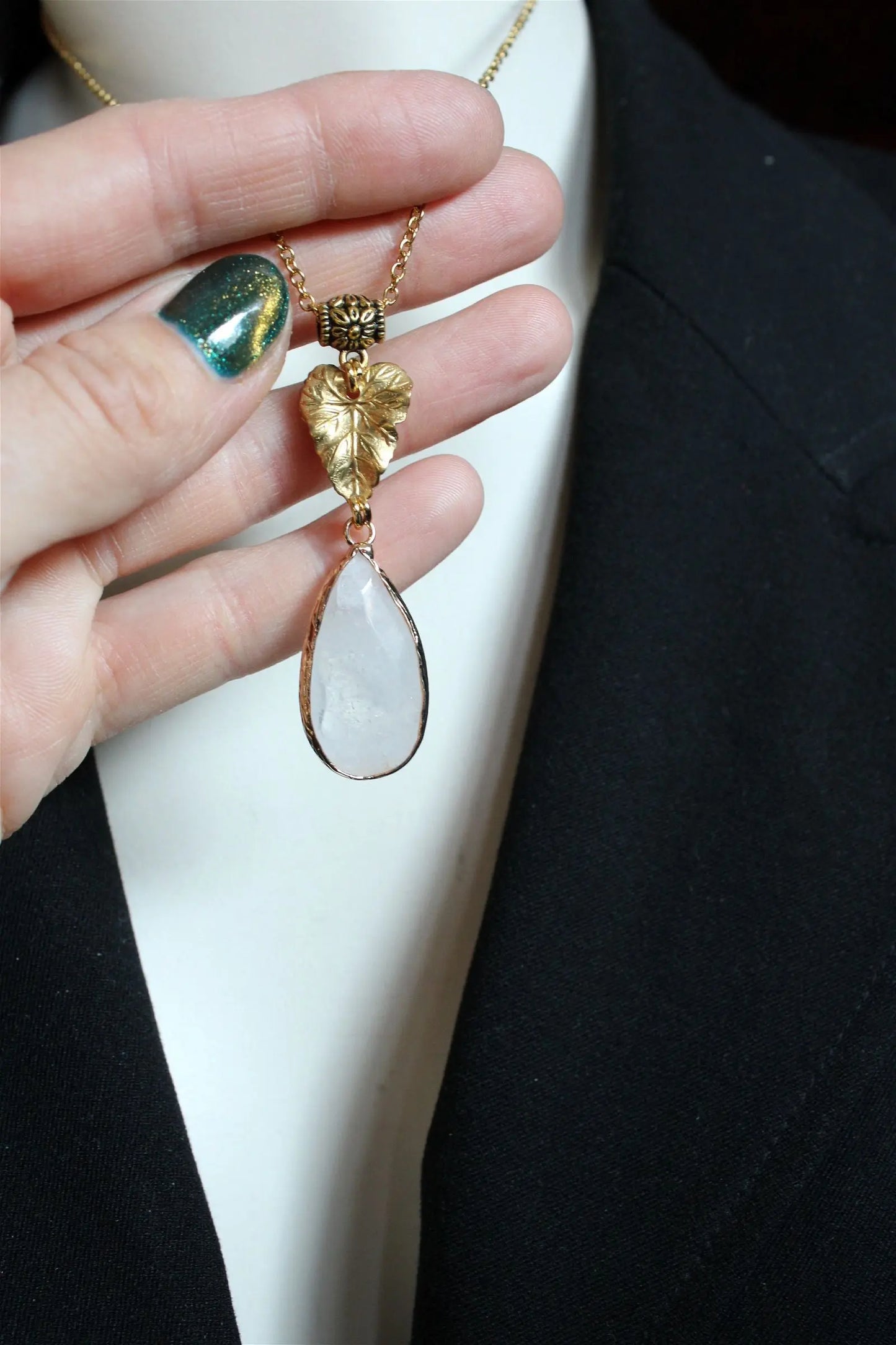Collier en cristal de roche - Aurore Lune