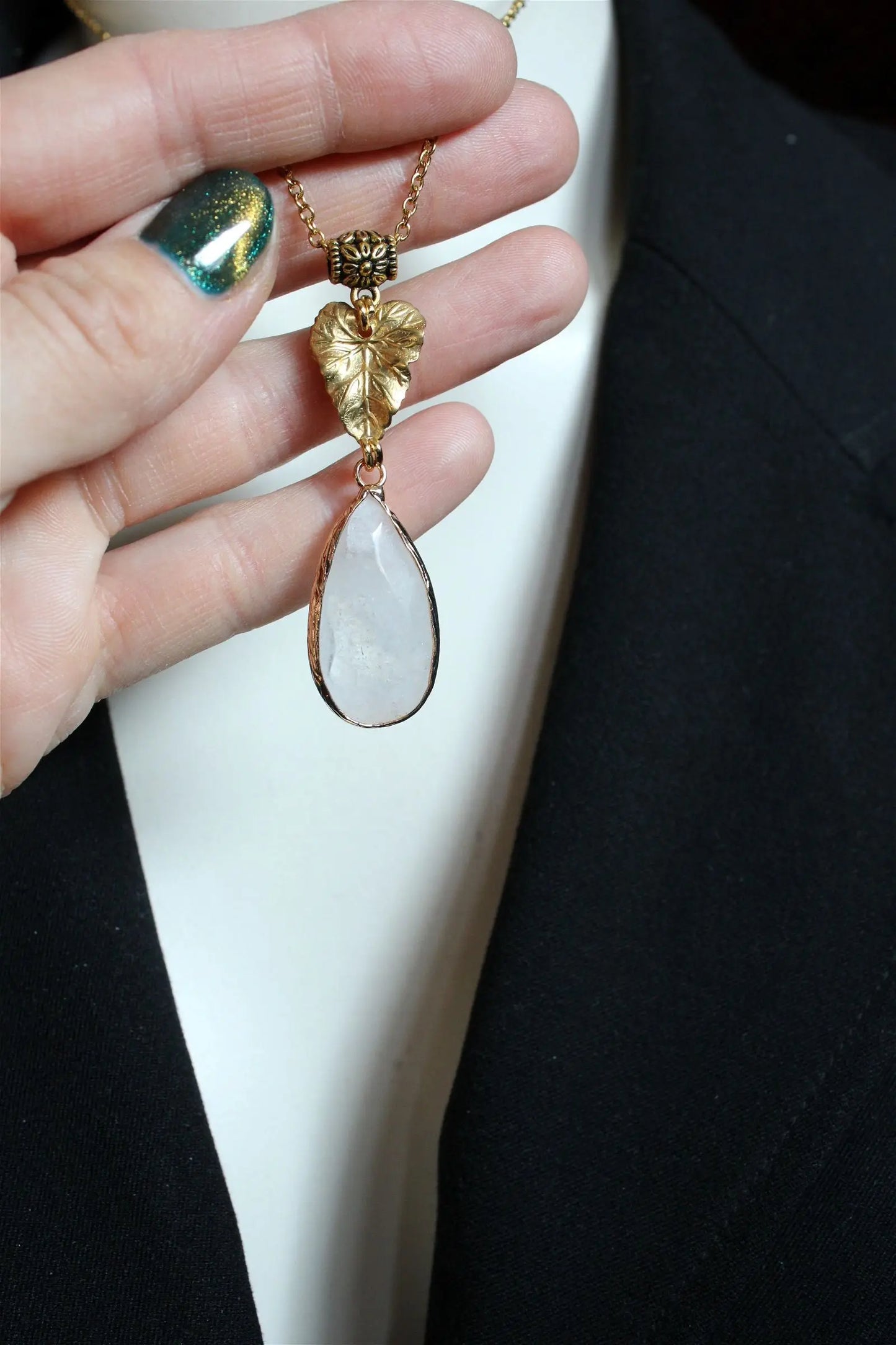 Collier en cristal de roche - Aurore Lune