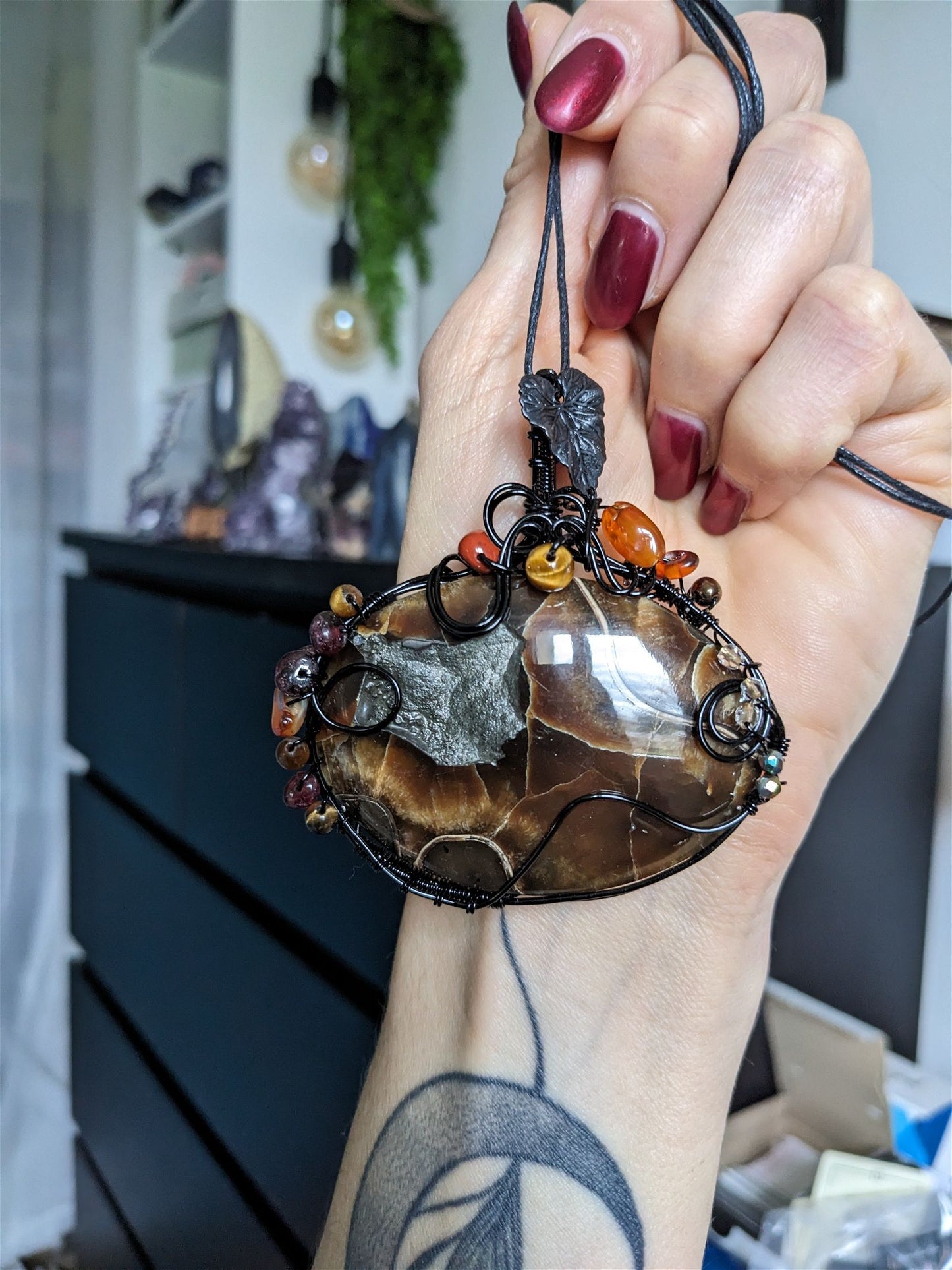 Collier en grande simbircite de Russie ** rare ** - Aurore Lune