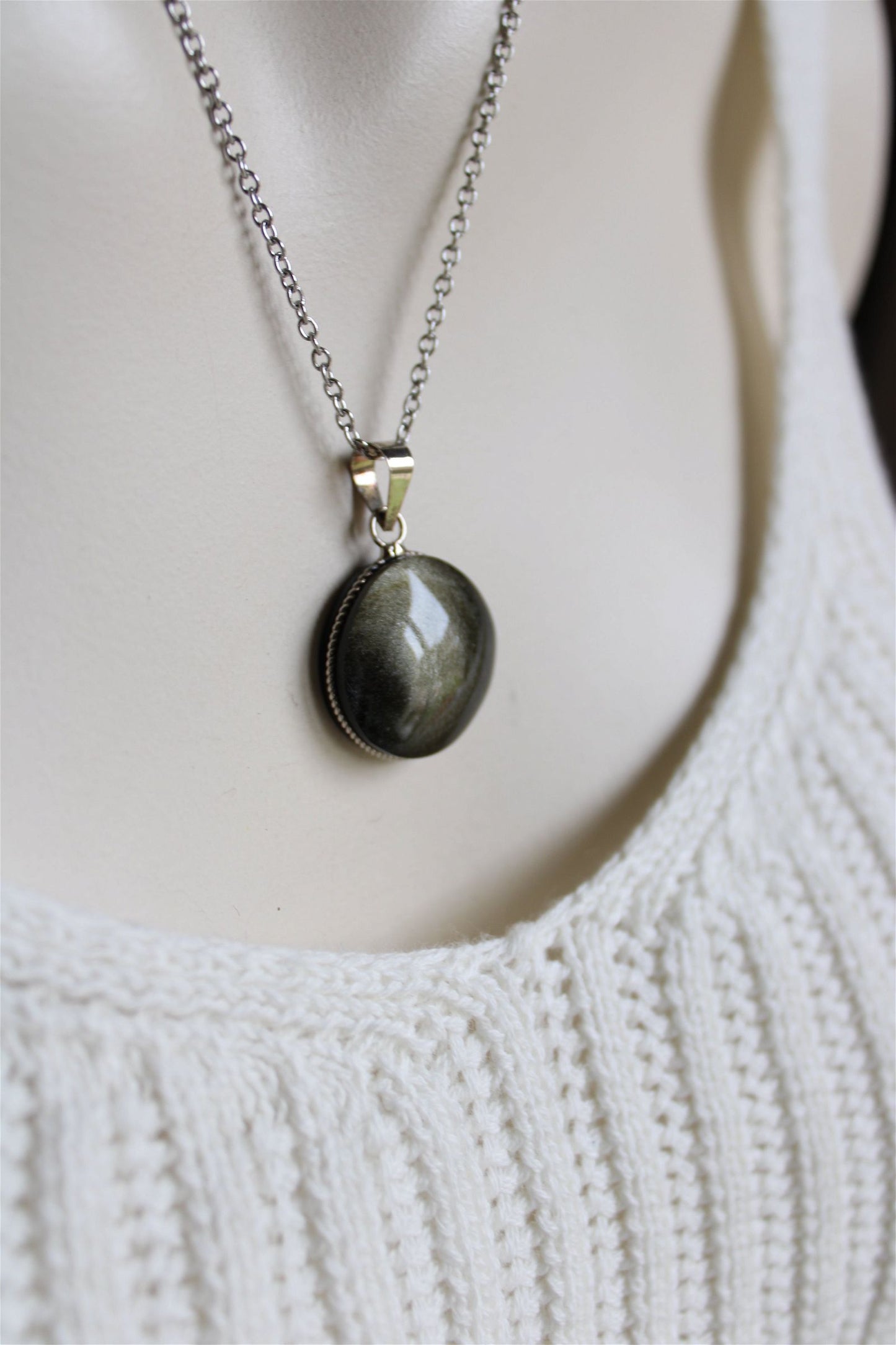 Collier en obsidienne dorée - Aurore Lune
