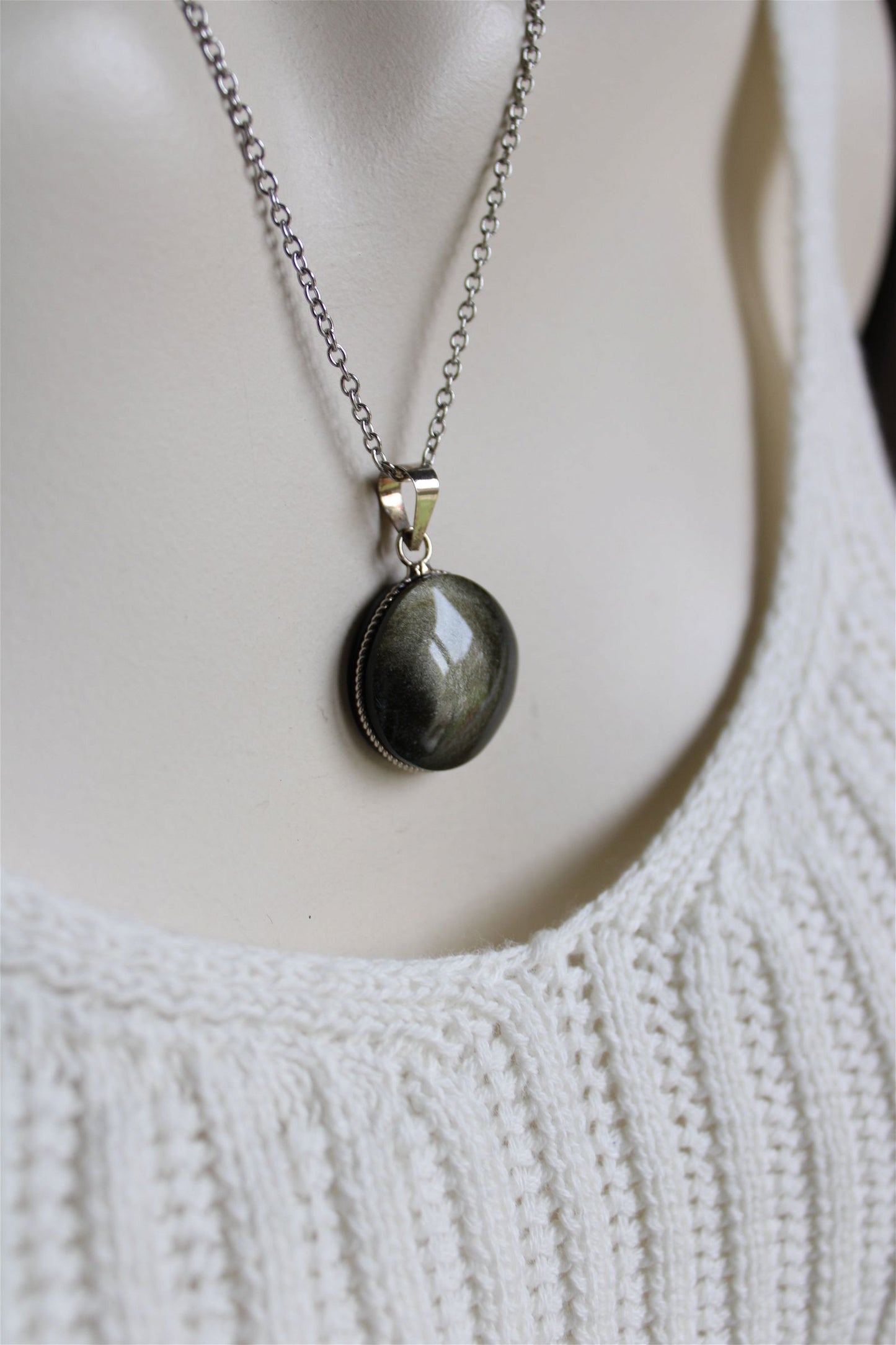 Collier en obsidienne dorée - Aurore Lune
