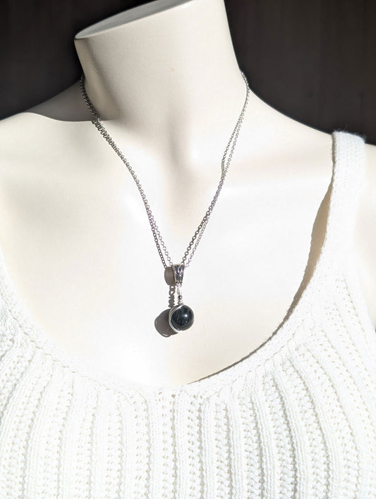 Collier en obsidienne mentogochol - Aurore Lune