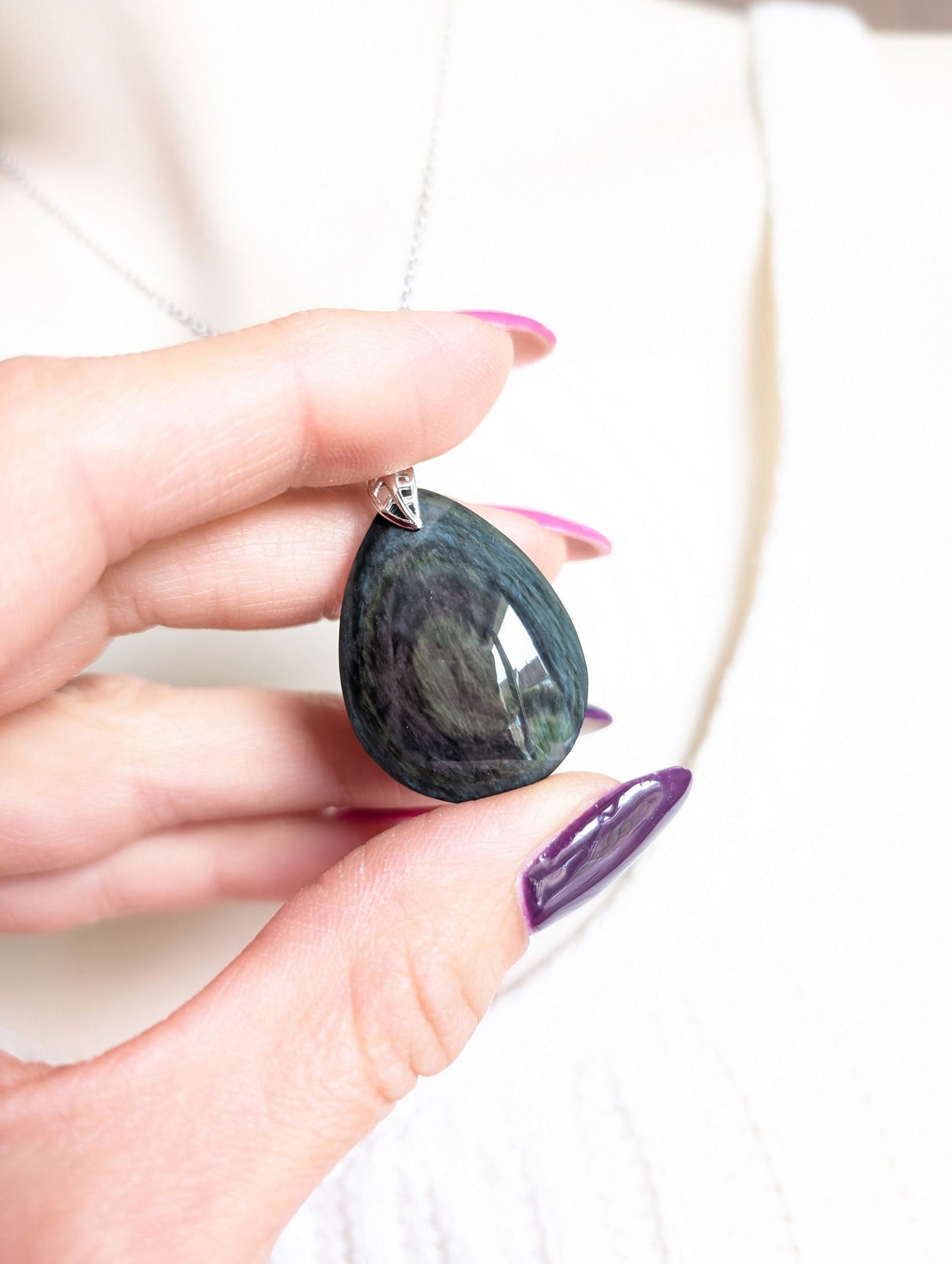 Collier en obsidienne mentogochol - Aurore Lune