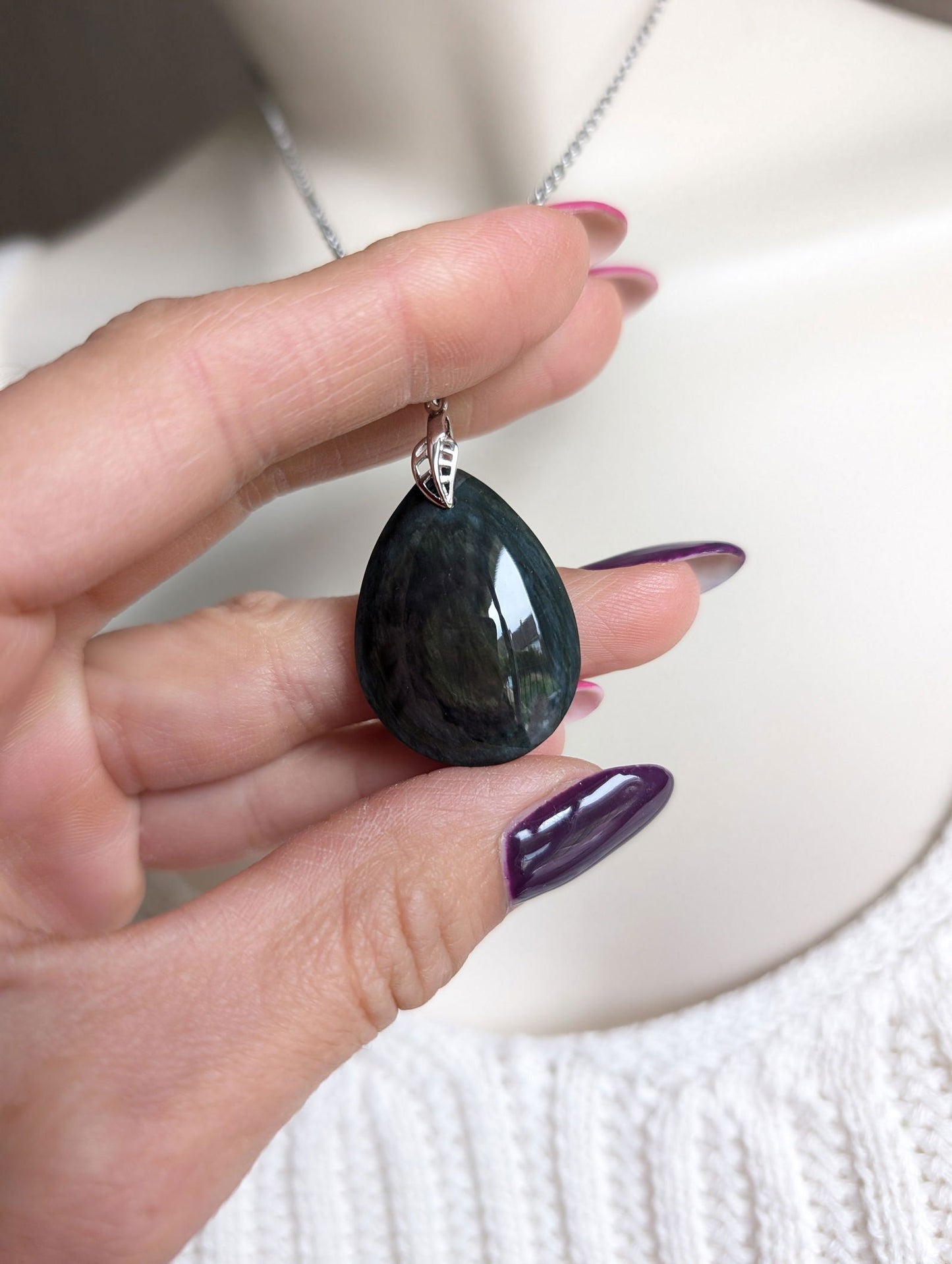 Collier en obsidienne mentogochol - Aurore Lune
