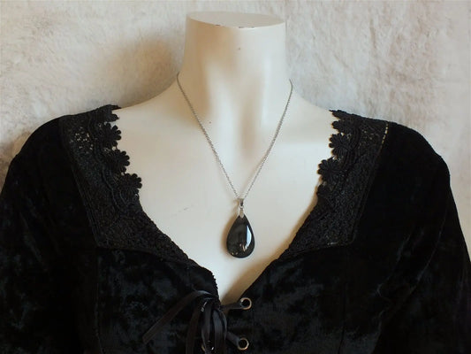 Collier en obsidienne mentogochol recto verso - Aurore Lune