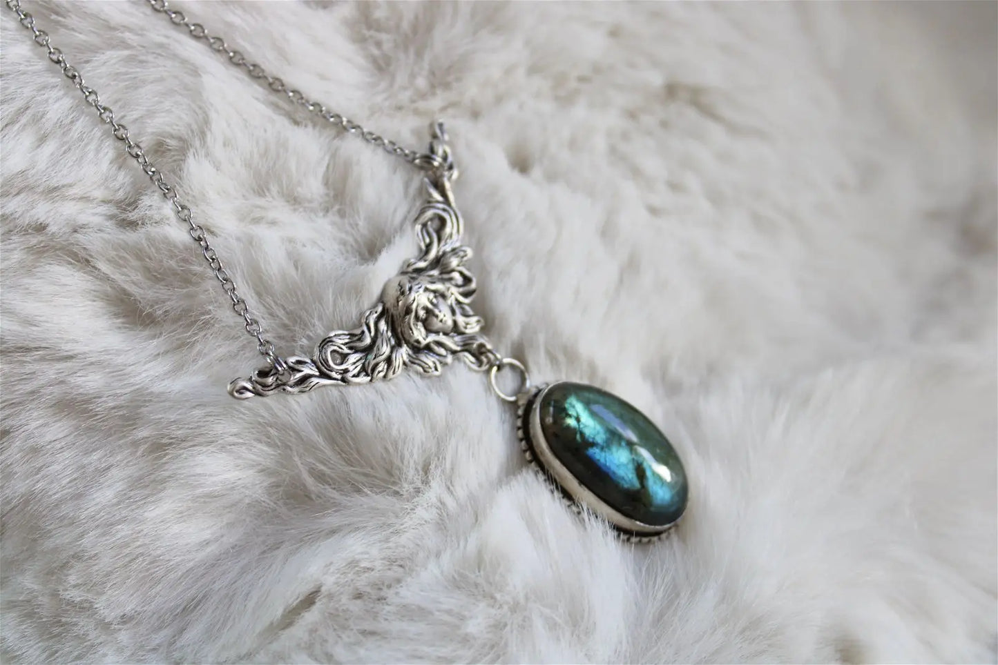 Collier labradorite Art Nouveau * Dos Sublimé * - Aurore Lune