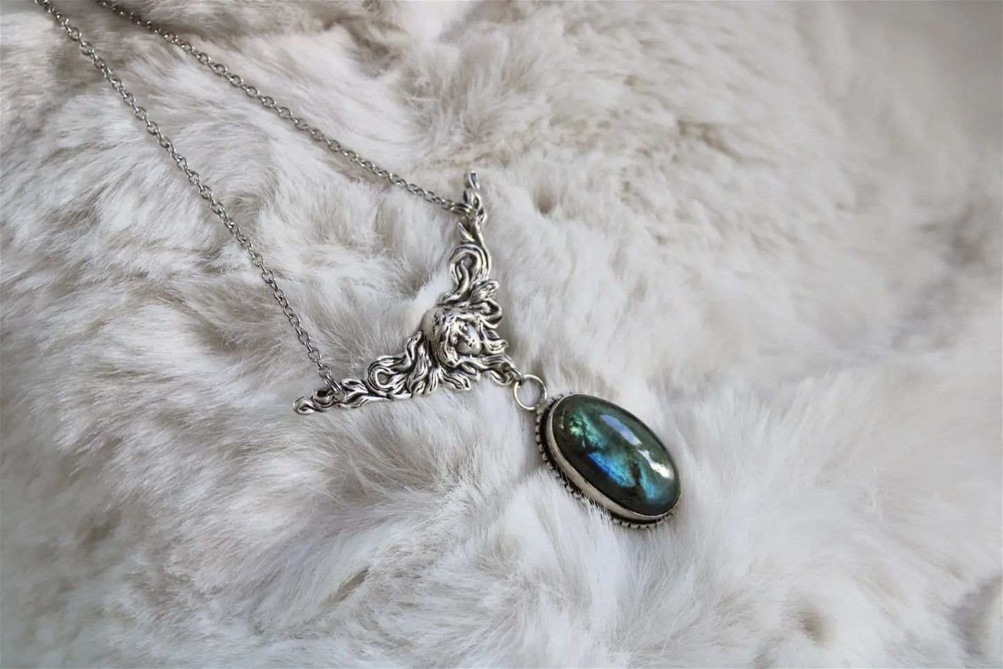 Collier labradorite Art Nouveau * Dos Sublimé * - Aurore Lune