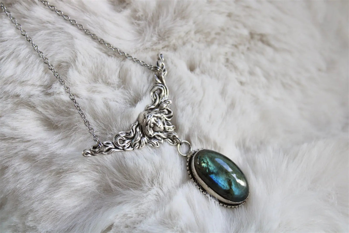 Collier labradorite Art Nouveau * Dos Sublimé * - Aurore Lune