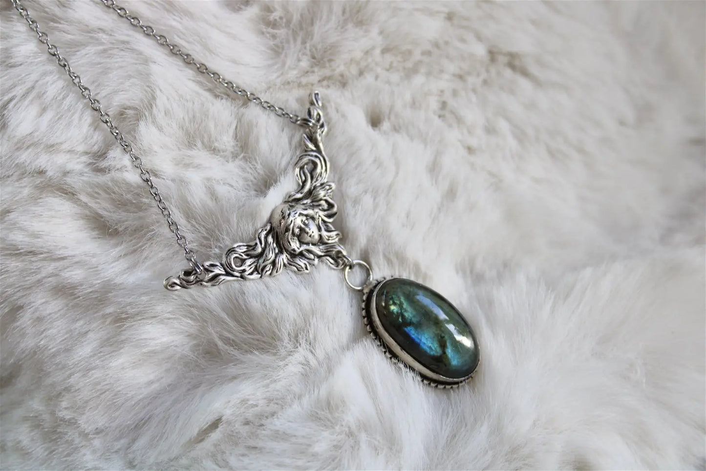 Collier labradorite Art Nouveau * Dos Sublimé * - Aurore Lune