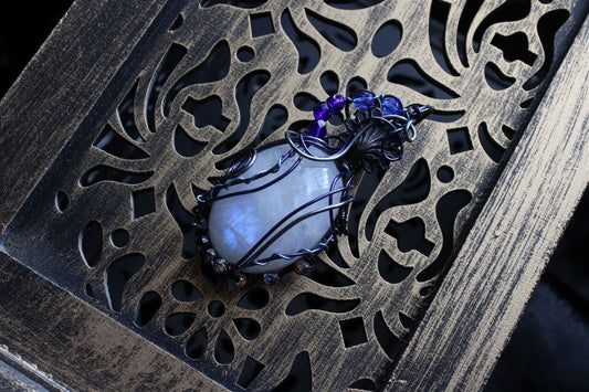 Collier labradorite blanche * Que l'Eau soit * - Aurore Lune