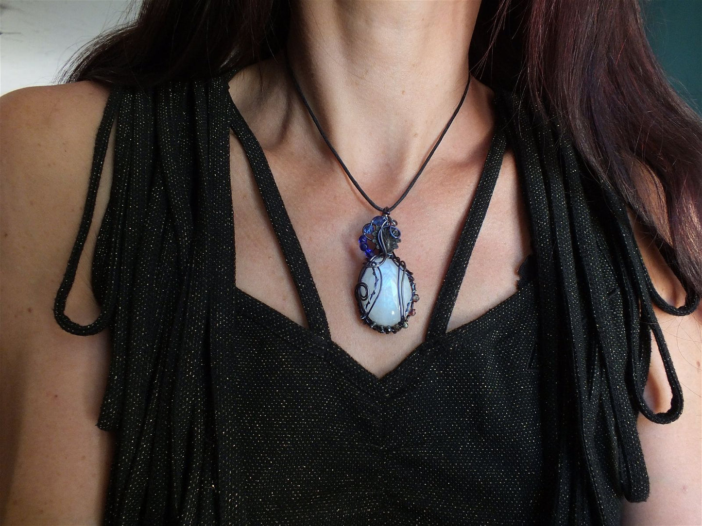Collier labradorite blanche * Que l'Eau soit * - Aurore Lune