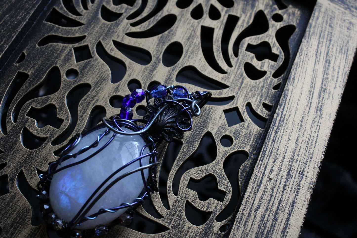 Collier labradorite blanche * Que l'Eau soit * - Aurore Lune