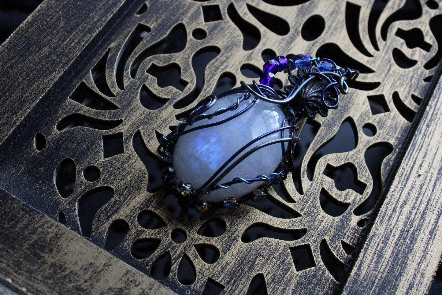 Collier labradorite blanche * Que l'Eau soit * - Aurore Lune