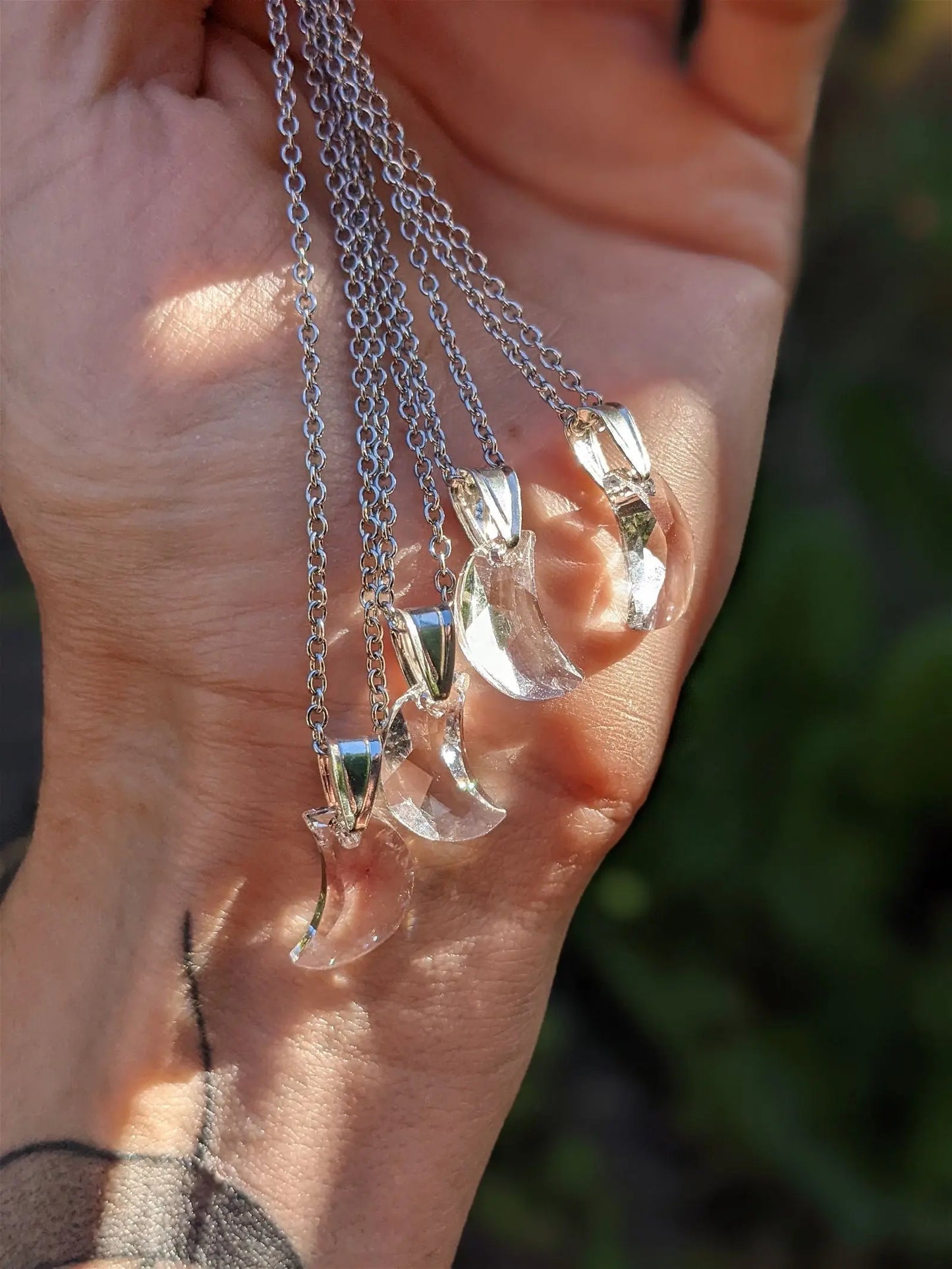 Collier lune décorée Swarovski - Aurore Lune