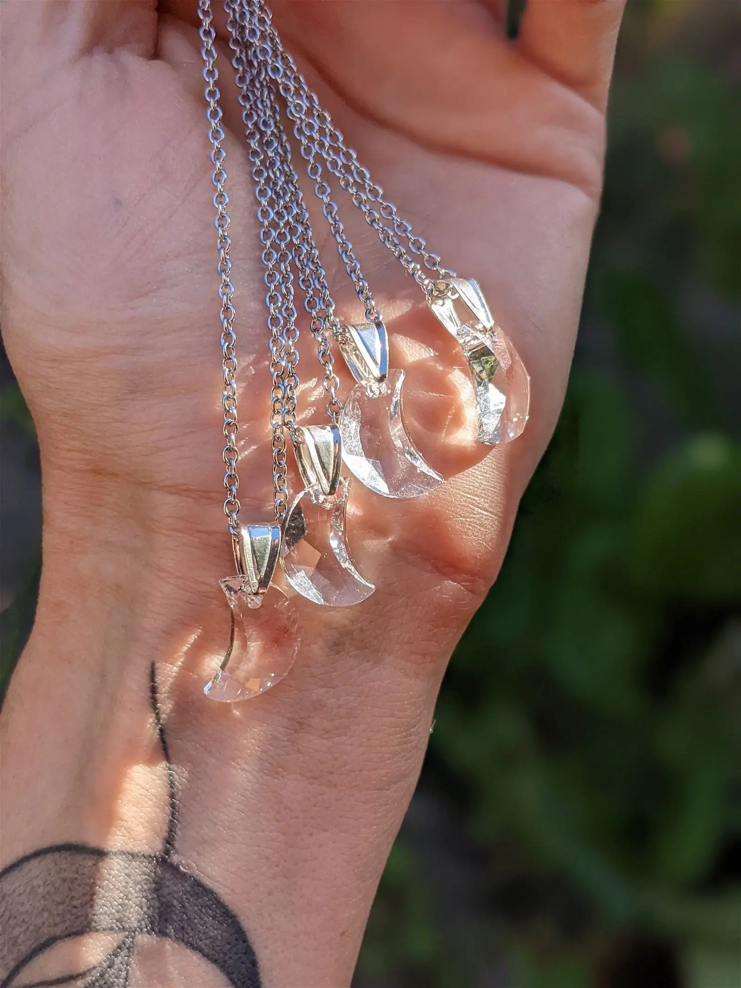 Collier lune décorée Swarovski - Aurore Lune