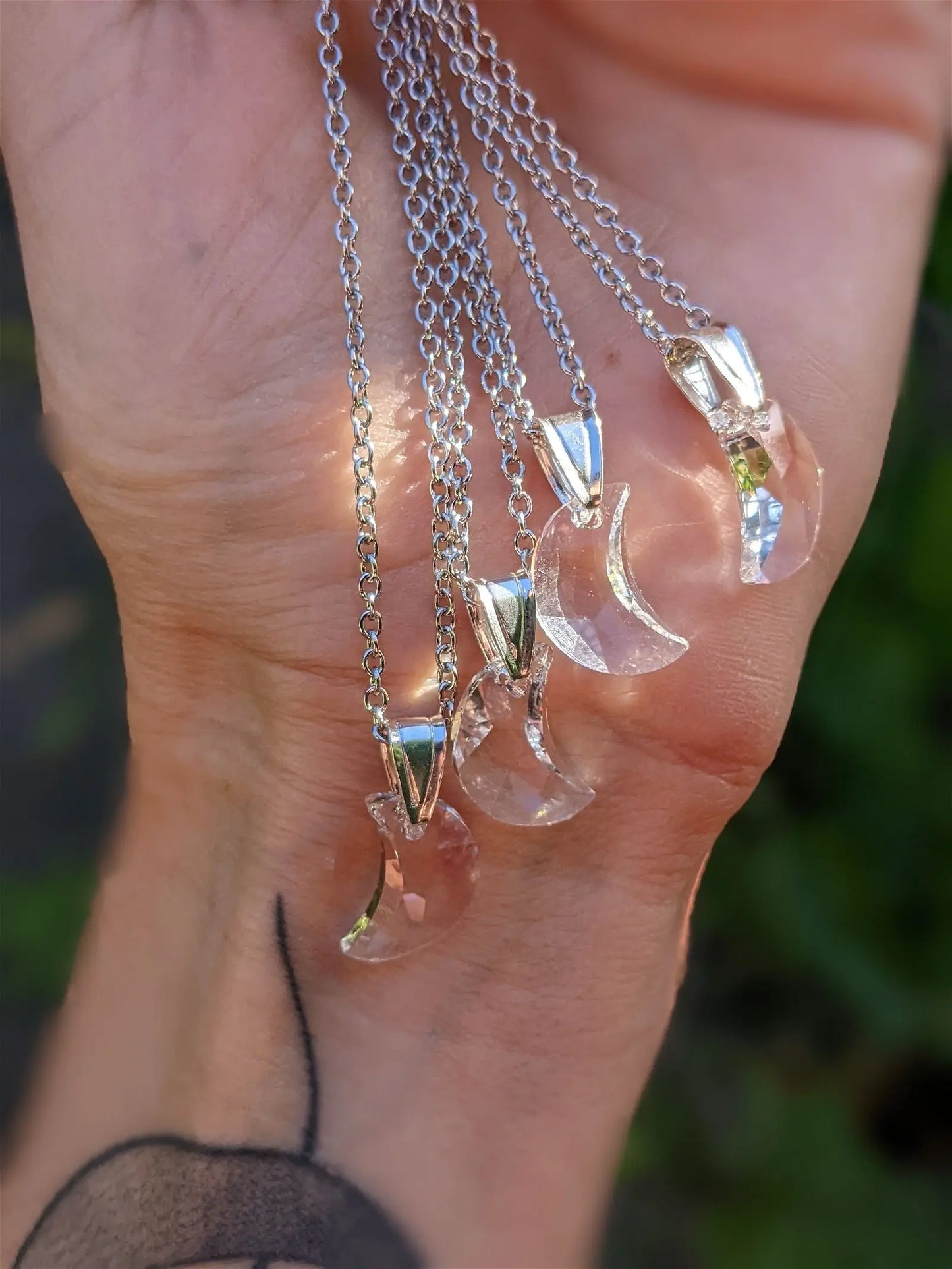 Collier lune décorée Swarovski - Aurore Lune