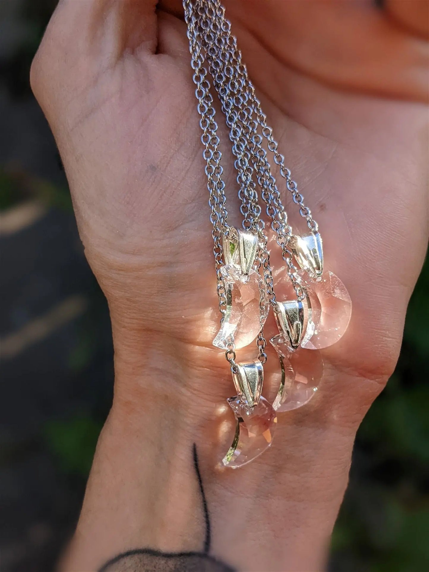 Collier lune décorée Swarovski - Aurore Lune