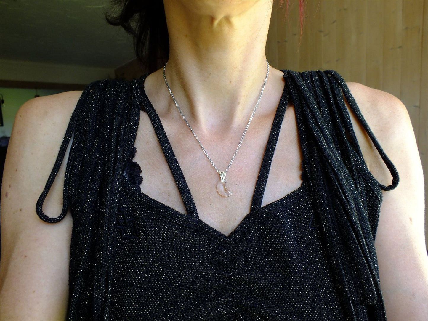 Collier lune décorée Swarovski - Aurore Lune