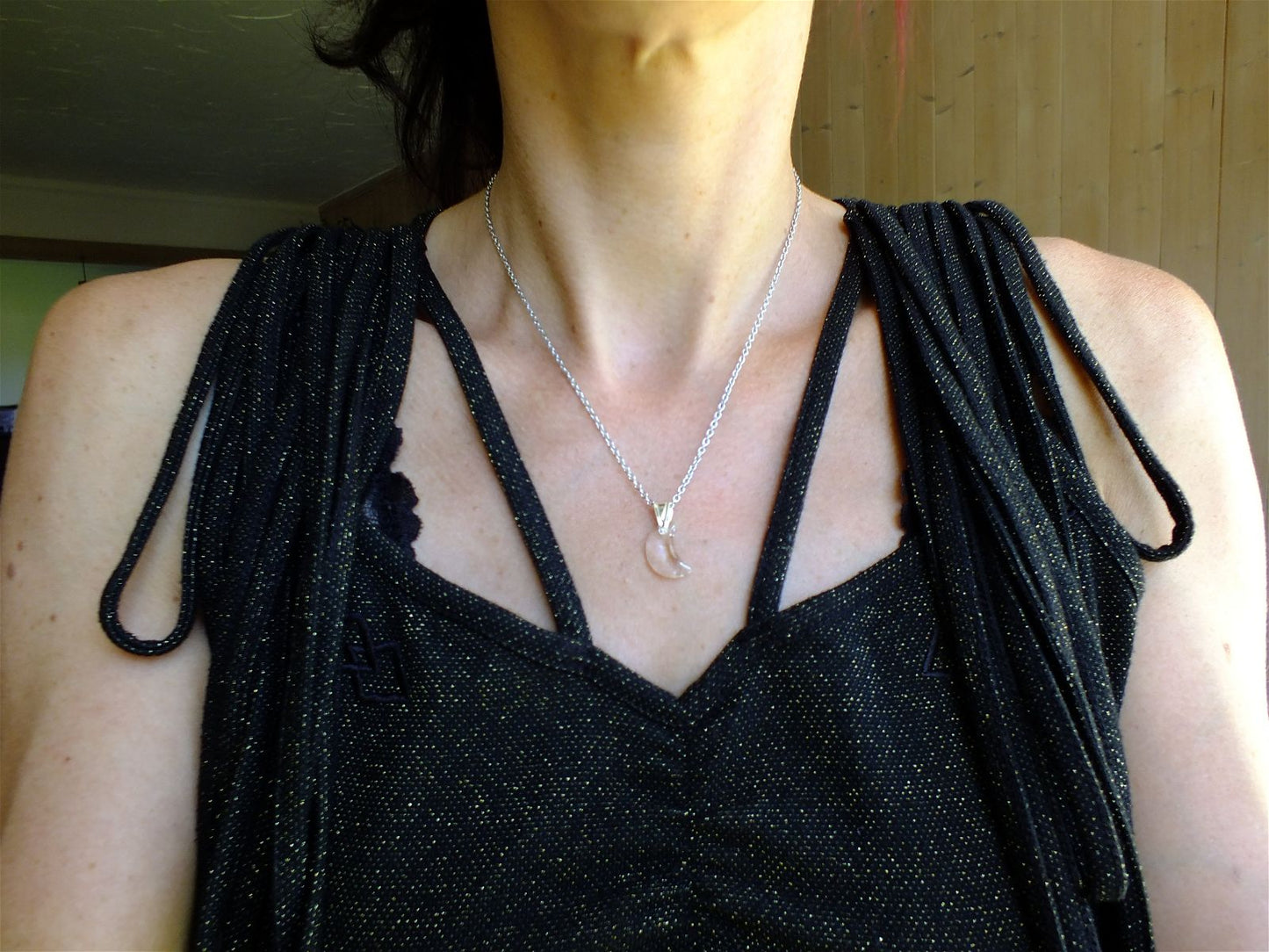 Collier lune décorée Swarovski - Aurore Lune