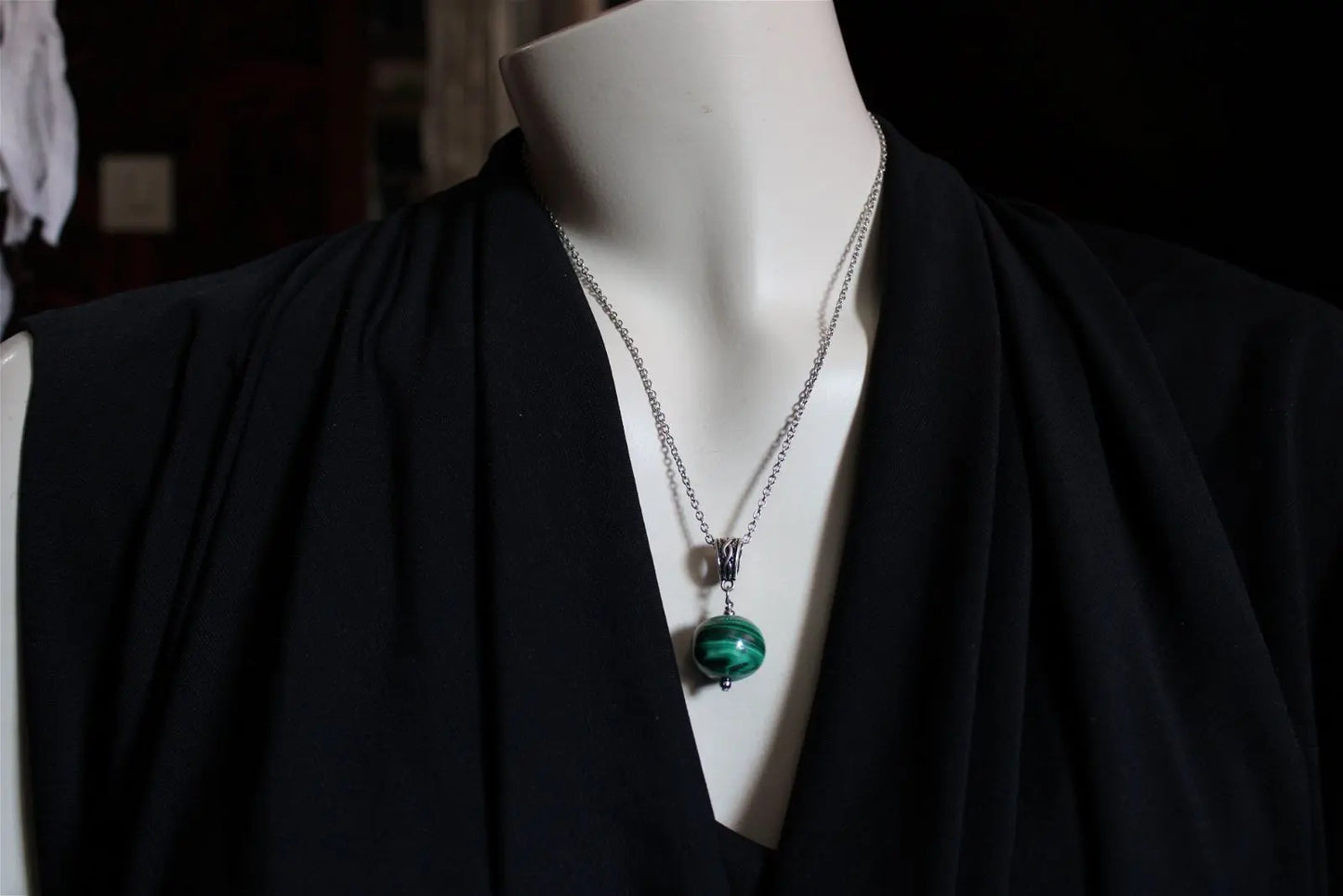 Collier malachite - Aurore Lune