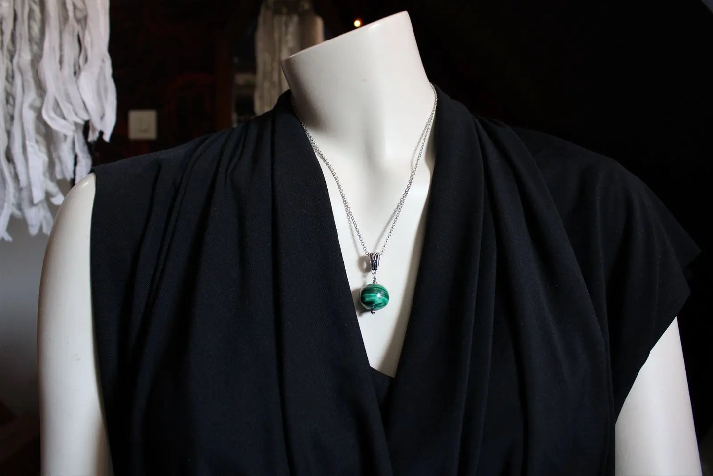 Collier malachite - Aurore Lune