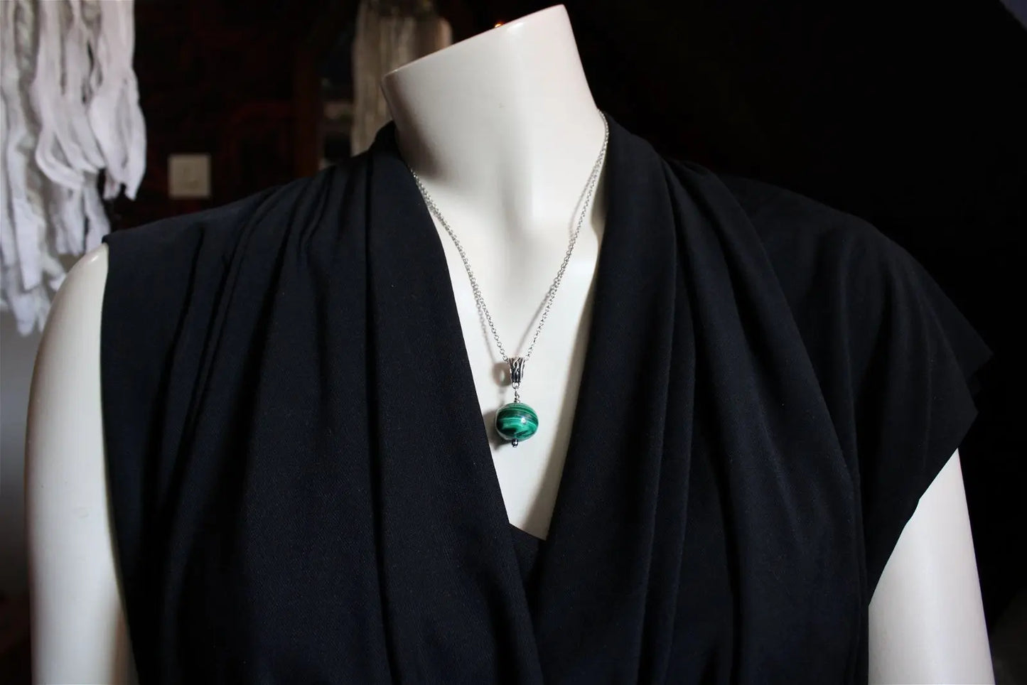 Collier malachite - Aurore Lune
