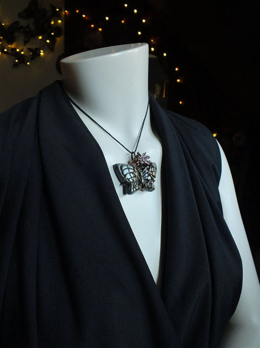 Collier papillon en obsidienne dorée - Aurore Lune
