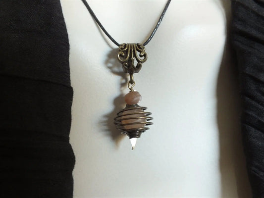 Collier pierre de lune façon pendule - Aurore Lune