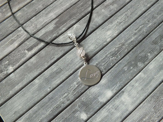 Collier quartz rose ode à l'amour - Aurore Lune