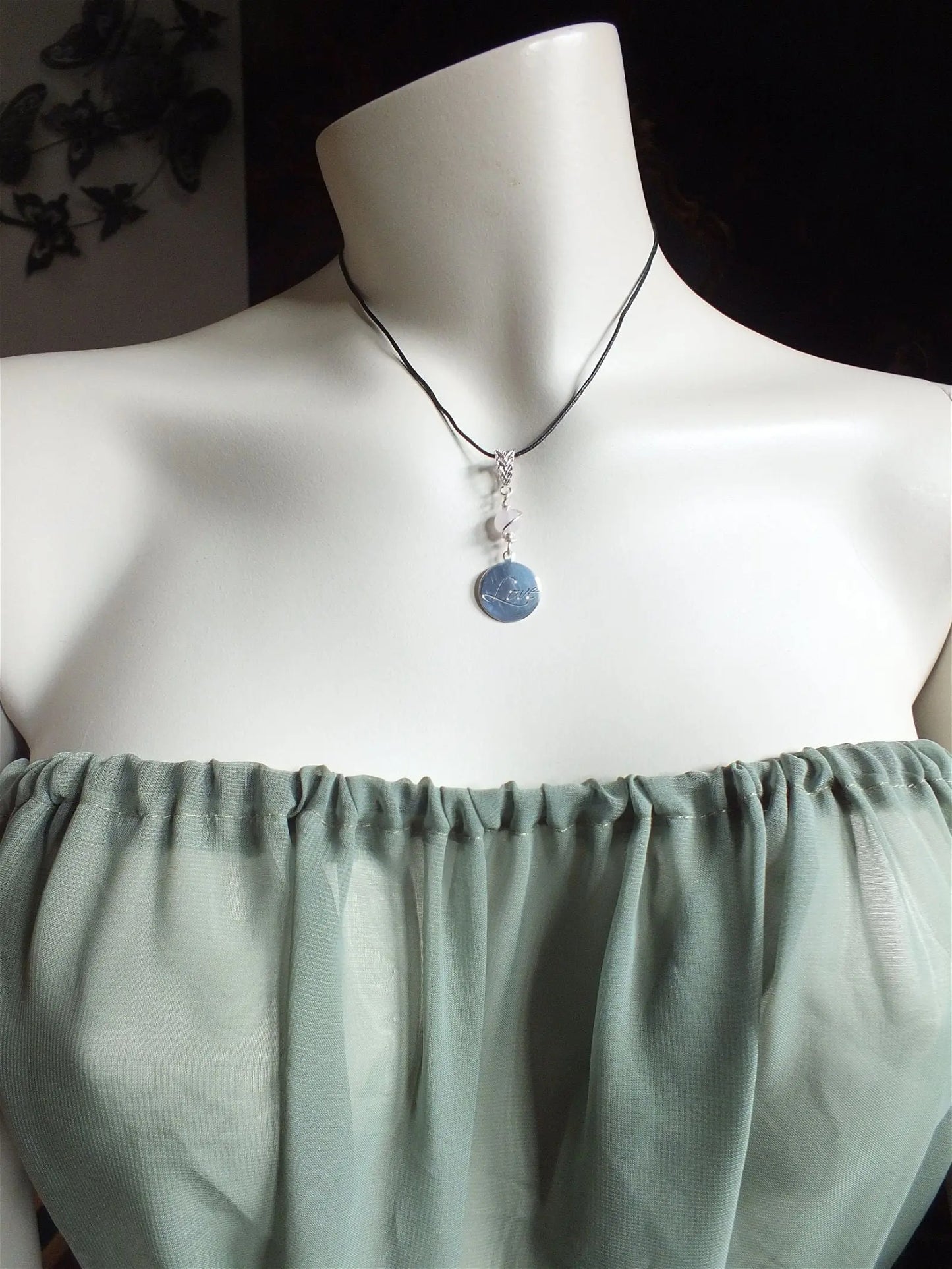 Collier quartz rose ode à l'amour - Aurore Lune