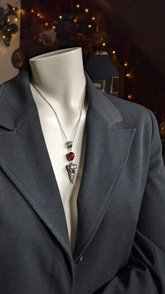 Collier swarovski et corbeau - Aurore Lune