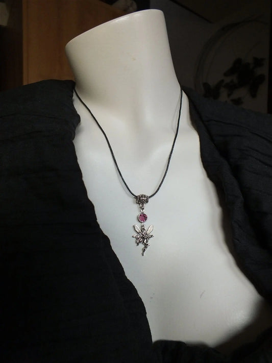 Collier swarovski violet clair et fée - Aurore Lune