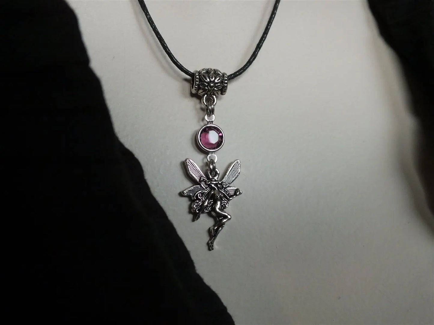 Collier swarovski violet clair et fée - Aurore Lune