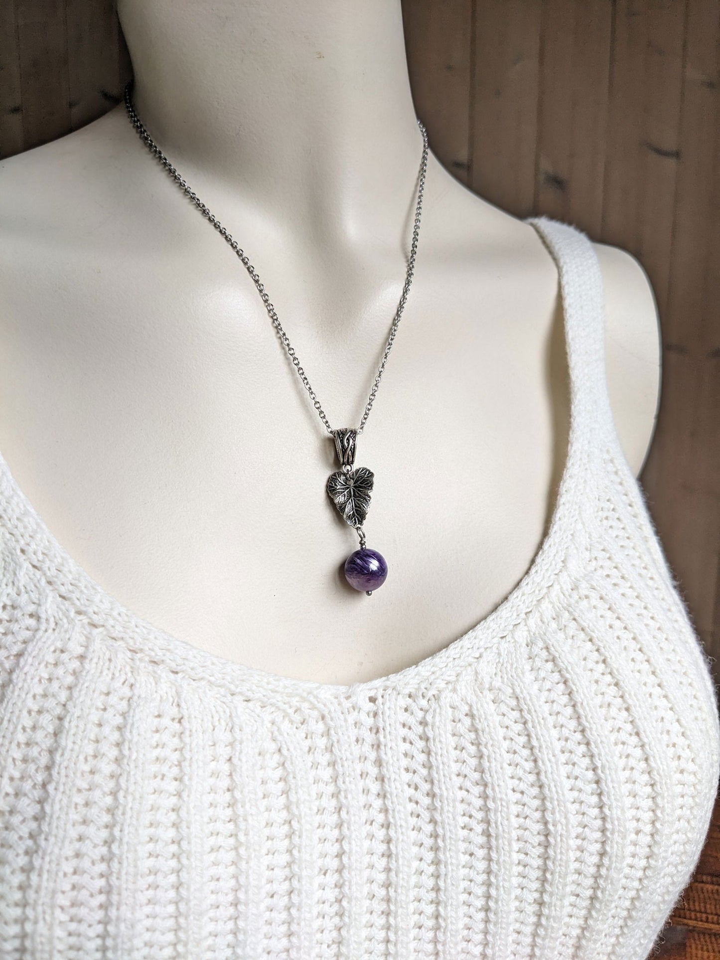 Collier unique charoïte russe - Aurore Lune
