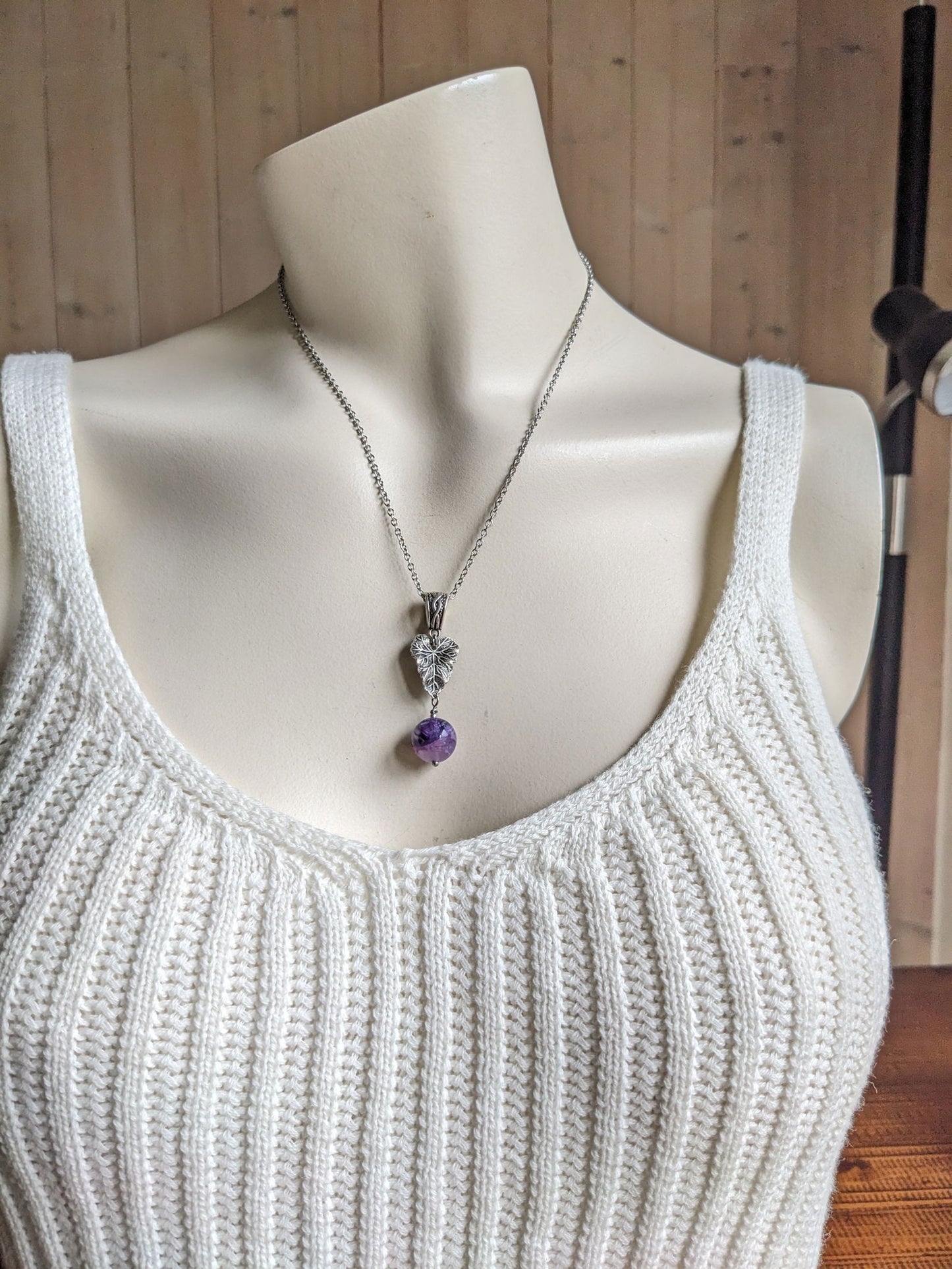 Collier unique charoïte russe - Aurore Lune