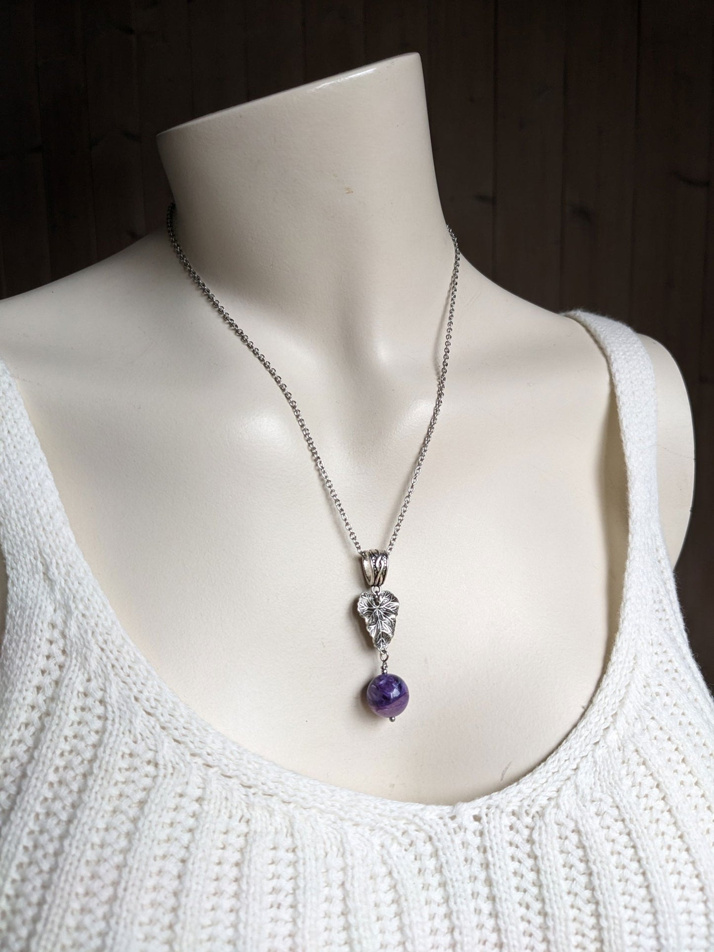 Collier unique charoïte russe - Aurore Lune