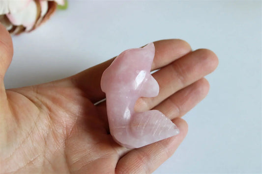 Dauphin en quartz rose - Aurore Lune