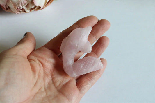 Dauphin en quartz rose - Aurore Lune