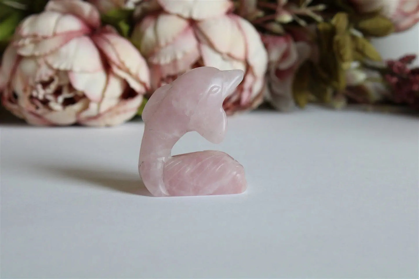 Dauphin en quartz rose - Aurore Lune