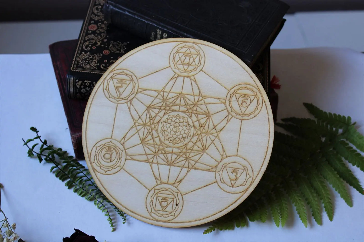Décoration En Bois de bouleau Metatron 15cm - Aurore Lune