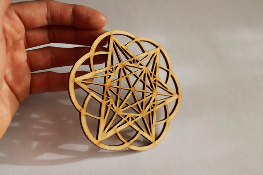 Décoration En Bois de bouleau géométrie sacrée - Aurore Lune