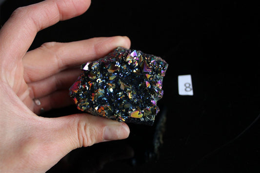 Druse en cristal de roche rainbow aura AU CHOIX - Aurore Lune