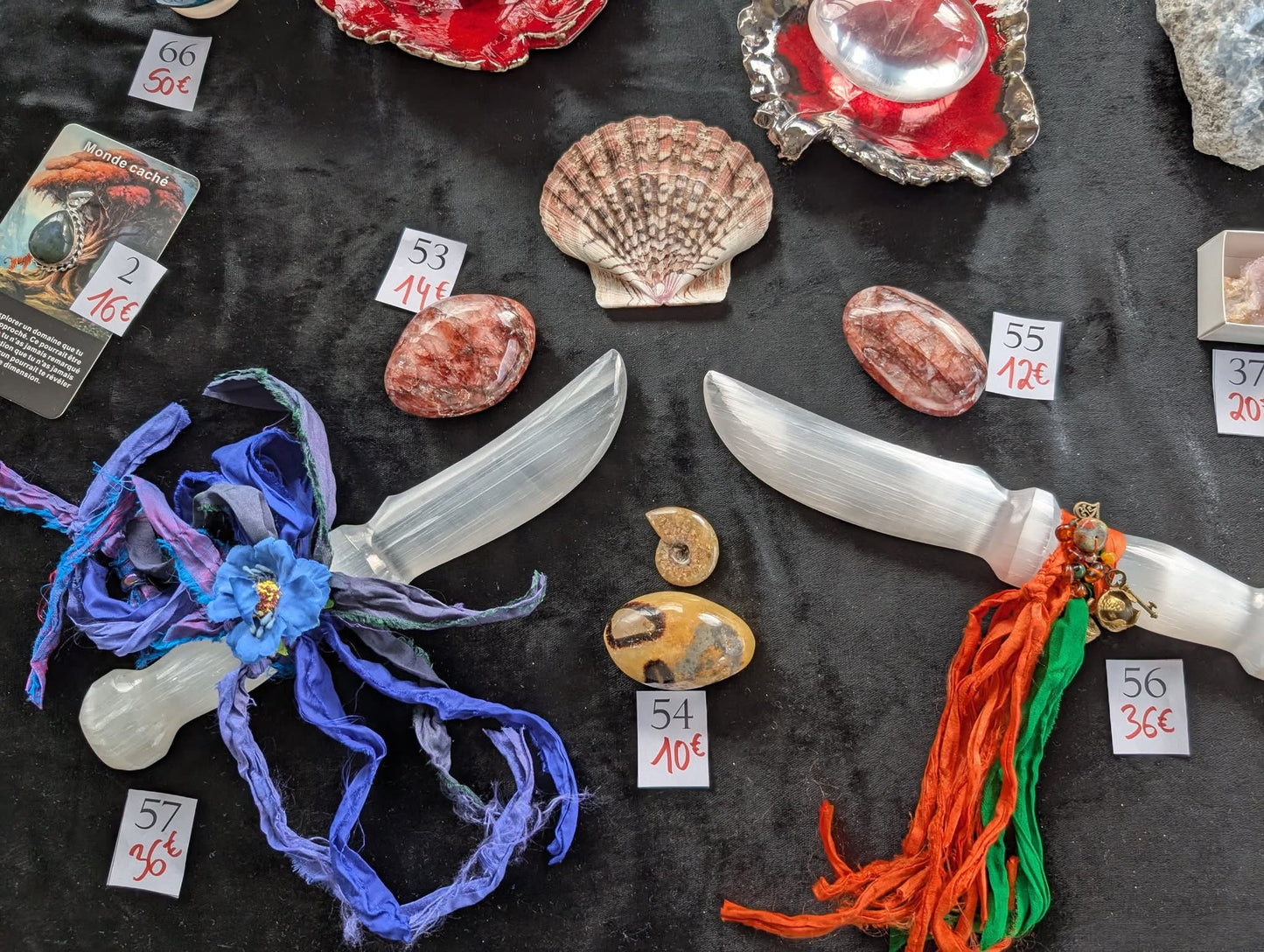 Couteau rituel en sélénite - 25 cm environ